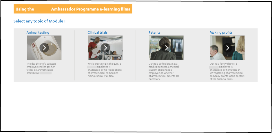 A user navigating Pharma & Healthcare case studies, highlighting success stories of impactful training interventions by Upside Learning