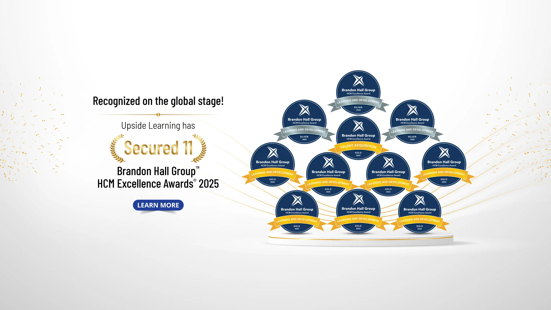 Banner Image announcing Upside Learning's recognition on the 2025 Training Industry Custom Content Development Watchlist, highlighting its impact-driven learning solutions.